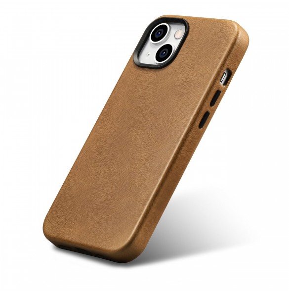 iCarer Oil Wax Premium läderfodral iPhone 14 Plus magnetiskt läderfodral med MagSafe Brown (WMI14220703-TN)
