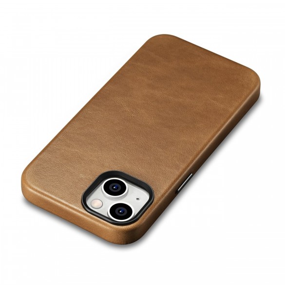 iCarer Oil Wax Premium läderfodral iPhone 14 Plus magnetiskt läderfodral med MagSafe Brown (WMI14220703-TN)