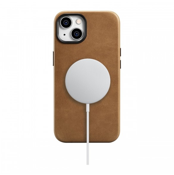 iCarer Oil Wax Premium läderfodral iPhone 14 Plus magnetiskt läderfodral med MagSafe Brown (WMI14220703-TN)