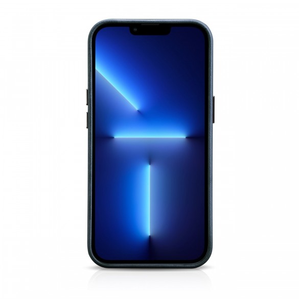 iCarer Oil Wax Premium läderfodral iPhone 14 Pro magnetiskt läderfodral med MagSafe Mörkblå (WMI14220702-BU)
