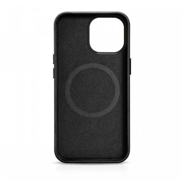 iCarer Oil Wax Premium läderfodral iPhone 14 Pro Max magnetiskt läderfodral med MagSafe Black (WMI14220704-BK)