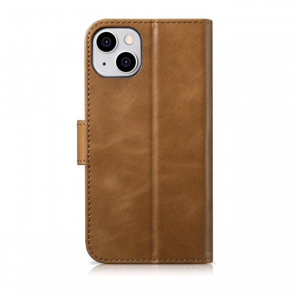 iCarer Oil Wax Wallet Case 2in1 Cover iPhone 14 Plus Anti-RFID Läder Flip Case Brun (WMI14220723-TN)