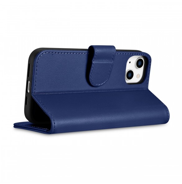 iCarer Plånboksfodral 2-i-1-fodral iPhone 14 Plus Anti-RFID-läder Flip-fodral Blå (WMI14220727-BU)