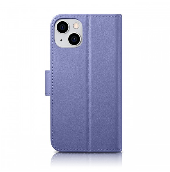 iCarer Plånboksfodral 2-i-1-fodral iPhone 14 Plus Anti-RFID-läder Flipfodral Ljuslila (WMI14220727-LP)
