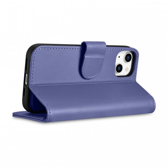 iCarer Plånboksfodral 2-i-1-fodral iPhone 14 Plus Anti-RFID-läder Flipfodral Ljuslila (WMI14220727-LP)