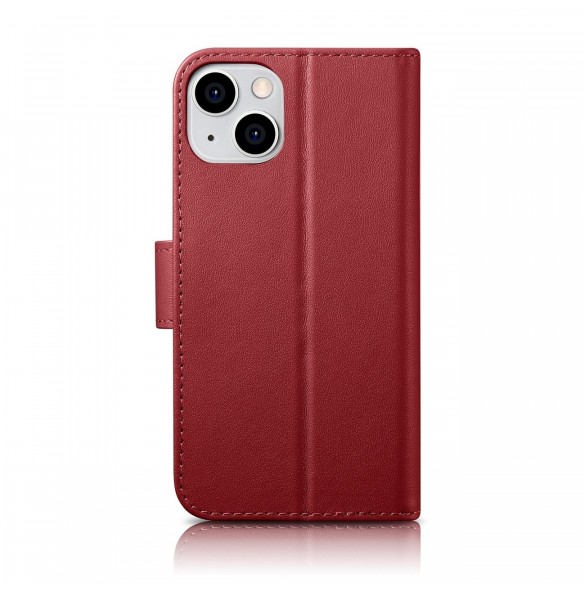 iCarer Plånboksfodral 2-i-1-fodral iPhone 14 Plus Anti-RFID-läder Flip-fodral Röd (WMI14220727-RD)