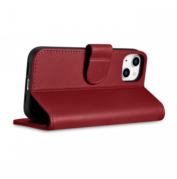 iCarer Plånboksfodral 2-i-1-fodral iPhone 14 Plus Anti-RFID-läder Flip-fodral Röd (WMI14220727-RD)