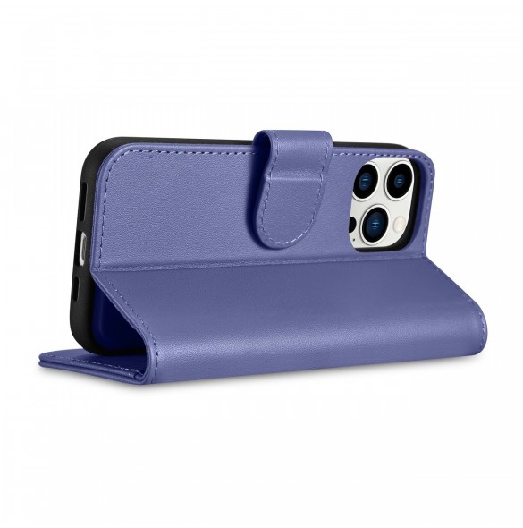 iCarer Plånboksfodral 2-i-1-fodral iPhone 14 Pro Anti-RFID Flip-fodral i läder Ljuslila (WMI14220726-LP)