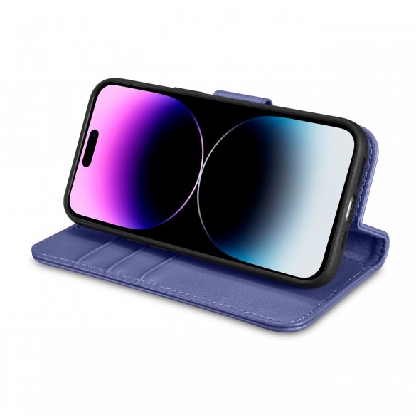 iCarer Plånboksfodral 2-i-1-fodral iPhone 14 Pro Anti-RFID Flip-fodral i läder Ljuslila (WMI14220726-LP)