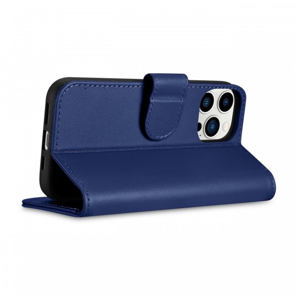 iCarer Wallet Case 2-in1 Cover iPhone 14 Pro Leather Flip Case Anti-RFID blå (WMI14220726-BU)