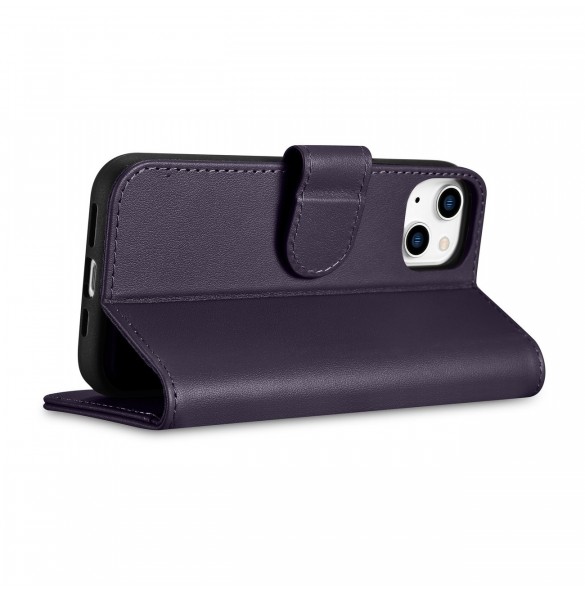 iCarer Plånboksfodral 2-i-1-fodral iPhone 14 Pro Max Anti-RFID Flip-fodral i läder mörklila (WMI14220728-DP)