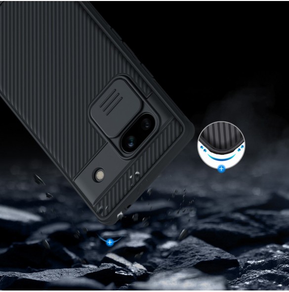 Google Pixel 7a pansarfodral med Nillkin CamShield Pro-fodral - svart