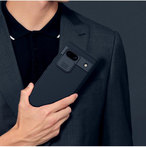 Google Pixel 7a pansarfodral med Nillkin CamShield Pro-fodral - svart