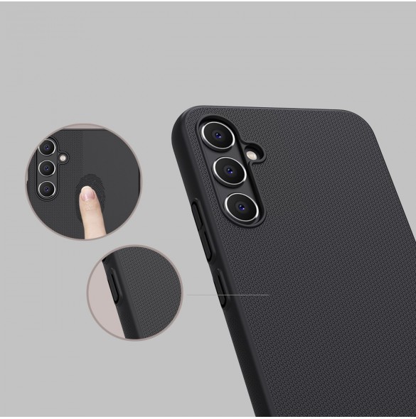 Hårt fodral för Samsung Galaxy A34 5G + Nillkin Super Frosted Shield telefonställ - Röd