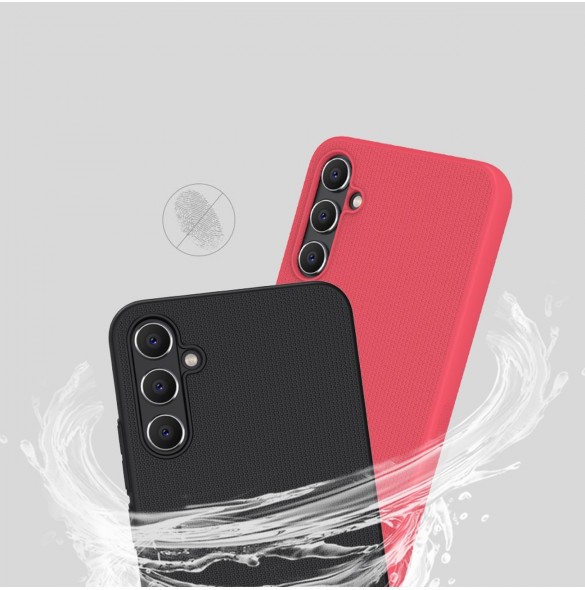 Hårt fodral för Samsung Galaxy A34 5G + Nillkin Super Frosted Shield telefonställ - Röd