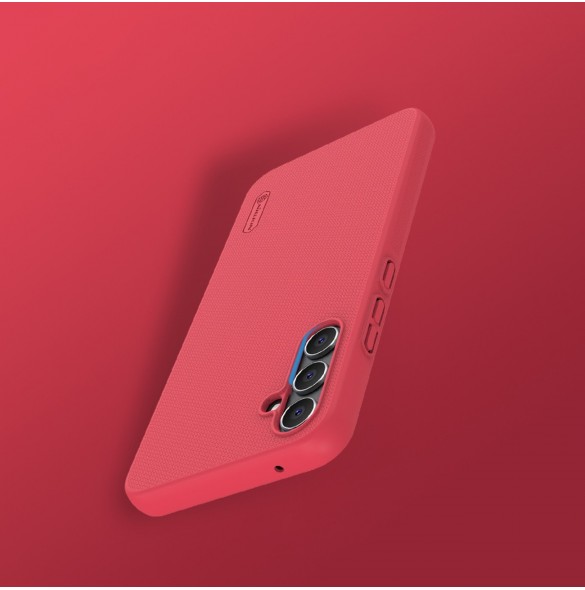 Hårt fodral för Samsung Galaxy A34 5G + Nillkin Super Frosted Shield telefonställ - Röd