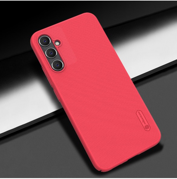Hårt fodral för Samsung Galaxy A34 5G + Nillkin Super Frosted Shield telefonställ - Röd