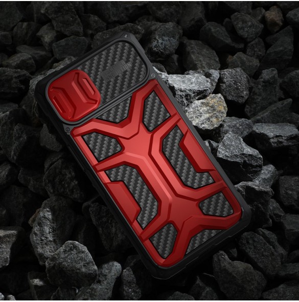 Nillkin Adventruer Fodral iPhone 13 fodral pansarskal med kamerafodral rött