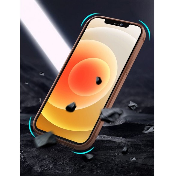 Nillkin Aoge Läderfodral äkta läder skyddande plånboksfodral iPhone 12 mini svart