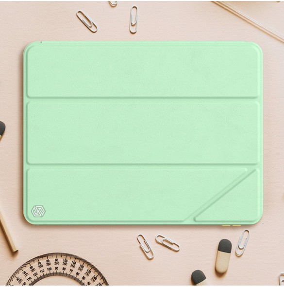 Nillkin Bevel läderfodral för iPad 10,9'' 2022 (10 gen.) smart skalskydd med flipstativ grön