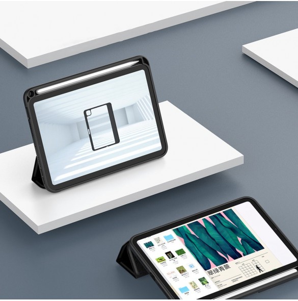 Nillkin Bevel Läderfodral för iPad mini 2021 skal med flip smart sovfodral svart