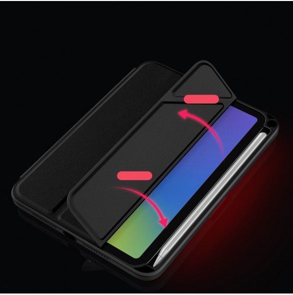 Nillkin Bevel Läderfodral för iPad mini 2021 skal med flip smart sovfodral svart
