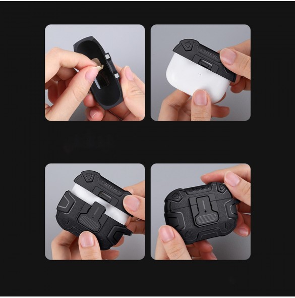Nillkin Bounce Pro Case fodral för AirPods Pro 2 pansarfodral för hörlurar röd