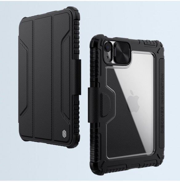 Nillkin Bumper Läderfodral Pro armored Smart Cover med kameraskal och iPad mini 2021 ställ svart