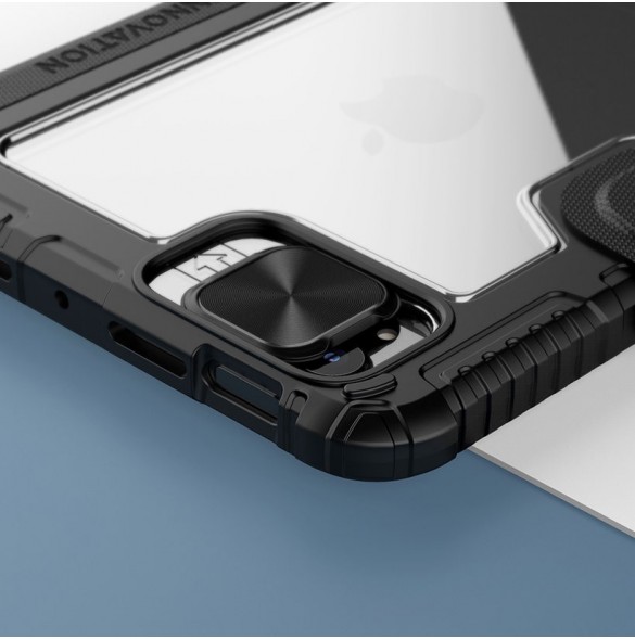 Nillkin Bumper Läderfodral Pro armored Smart Cover med kameraskal och iPad mini 2021 ställ svart