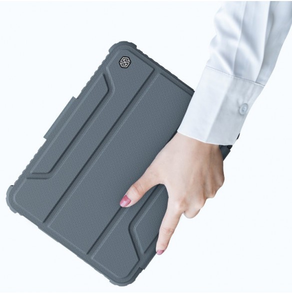 Nillkin Bumper Läderfodral Pro armored Smart Cover med kameraskal och iPad mini 2021 ställ svart