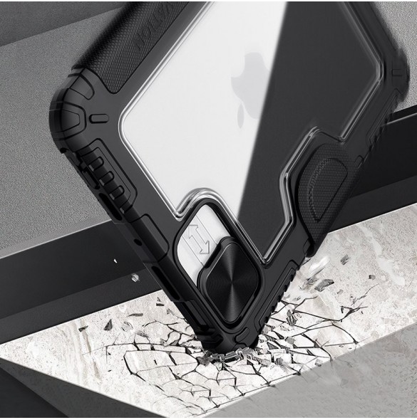Nillkin Bumper Läderfodral Pro armored Smart Cover med kameraskal och iPad mini 2021 ställ svart