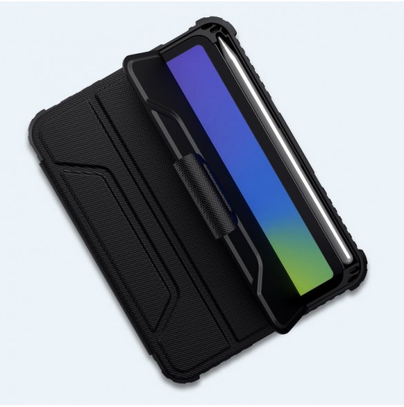 Nillkin Bumper Läderfodral Pro armored Smart Cover med kameraskal och iPad mini 2021 ställ svart