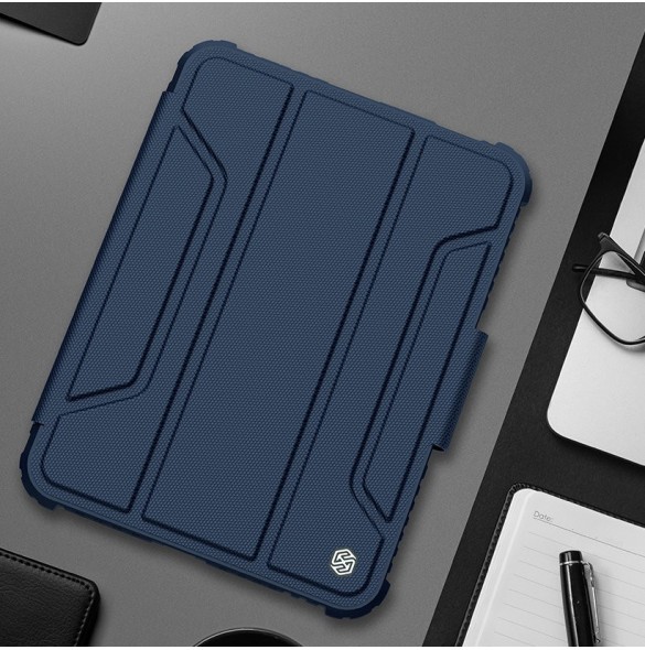 Nillkin Bumper Läderfodral Pro armored Smart Cover med kameraskal och iPad mini 2021 ställ svart