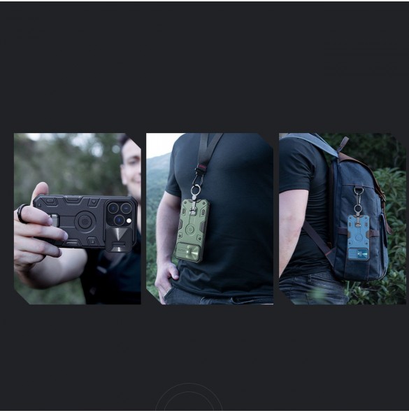 Nillkin CamShield Armor Pro Case Cover iPhone 14 Pro Armor Cover med kameraskydd Ring Stativ Blå