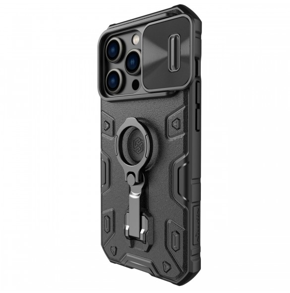 Nillkin CamShield Armor Pro Fodral till iPhone 14 Pro Armored cover stand ring svart