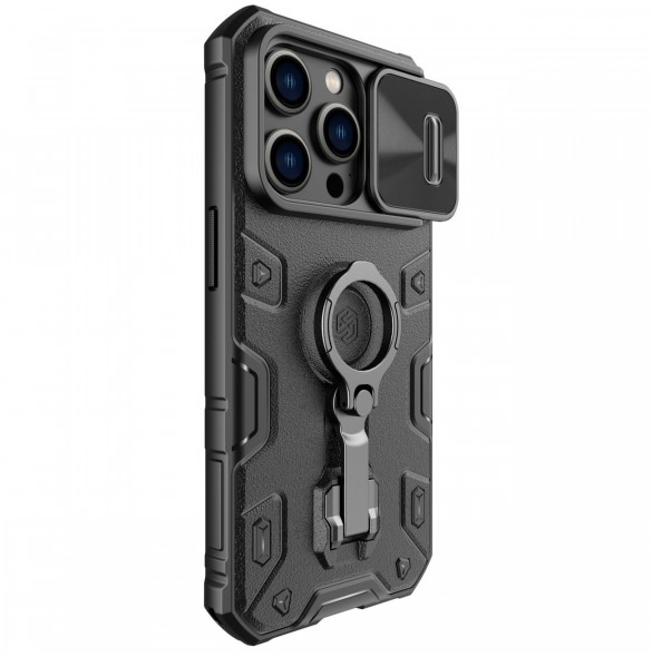 Nillkin CamShield Armor Pro Fodral till iPhone 14 Pro Armored cover stand ring svart