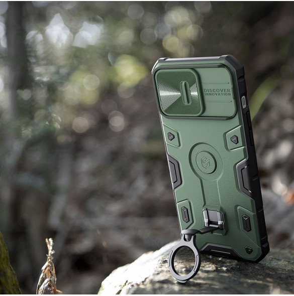 Nillkin CamShield Armor Pro Fodral till iPhone 14 Pro Armored cover stand ring svart