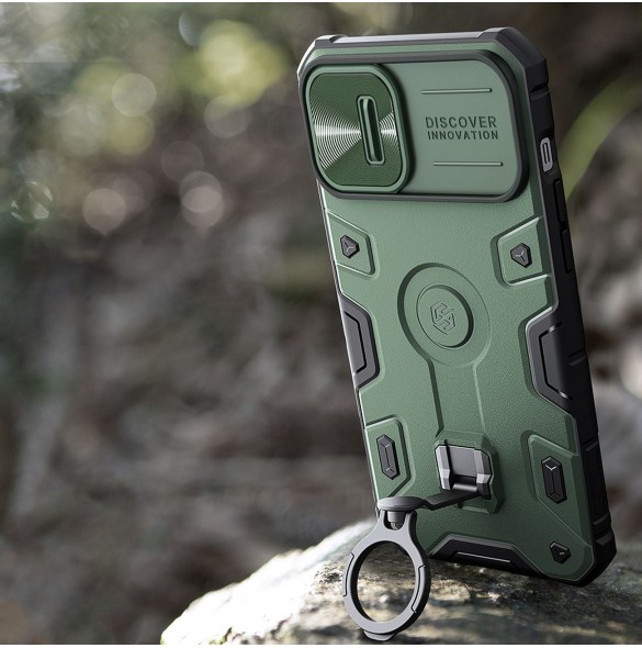 Nillkin CamShield Armor Pro Magnetic Case för iPhone 14 Plus MagSafe Armored Cover Stand Ring Svart