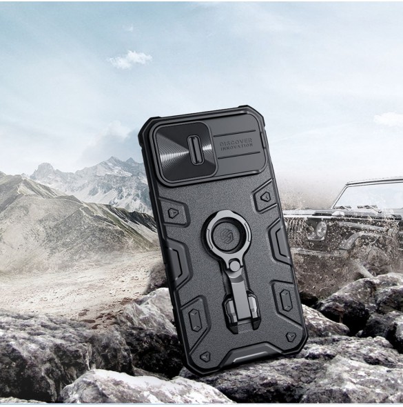 Nillkin CamShield Armor Pro Magnetic Case för iPhone 14 Pro Magnetic MagSafe Cover med kameraskydd blå