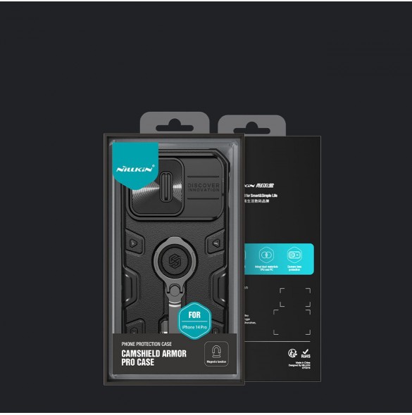 Nillkin CamShield Armor Pro Magnetic Case iPhone 14 Pro Magnetic MagSafe Cover med kameraskydd Mörkgrön