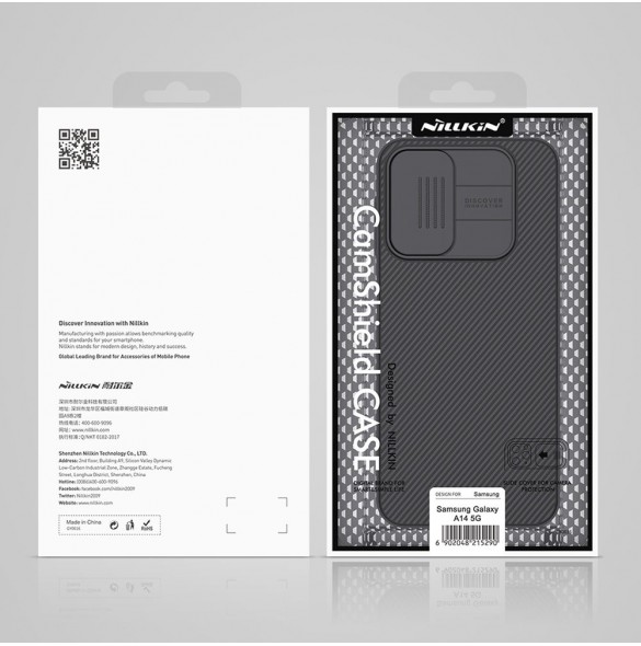 Nillkin CamShield Fodral Fodral för Samsung Galaxy A14 5G / Galaxy A14 Skal med kameraskydd Svart