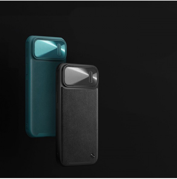 Nillkin CamShield Leather S Fodral iPhone 14 skal med kameraskal svart