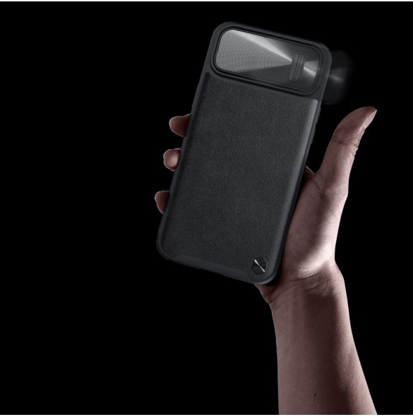 Nillkin CamShield Leather S Fodral iPhone 14 skal med kameraskal svart