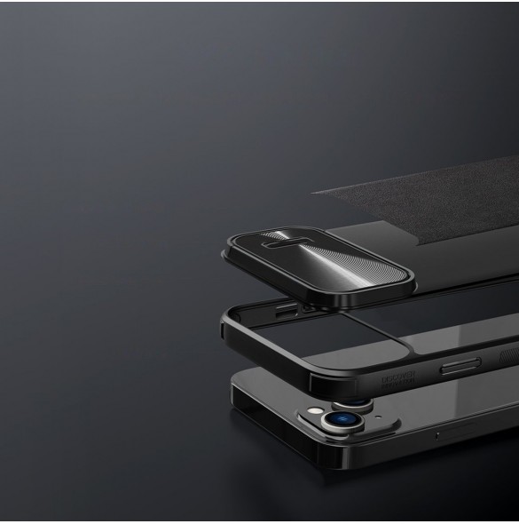 Nillkin CamShield Leather S Fodral iPhone 14 skal med kameraskal svart
