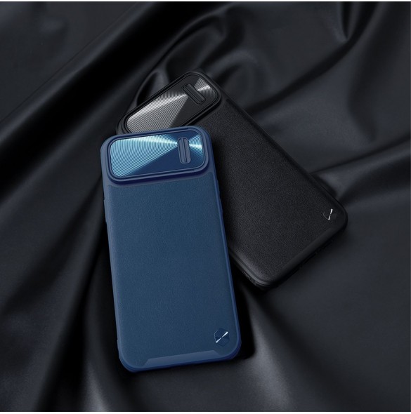 Nillkin CamShield Leather S Fodral iPhone 14 skal med kameraskal svart