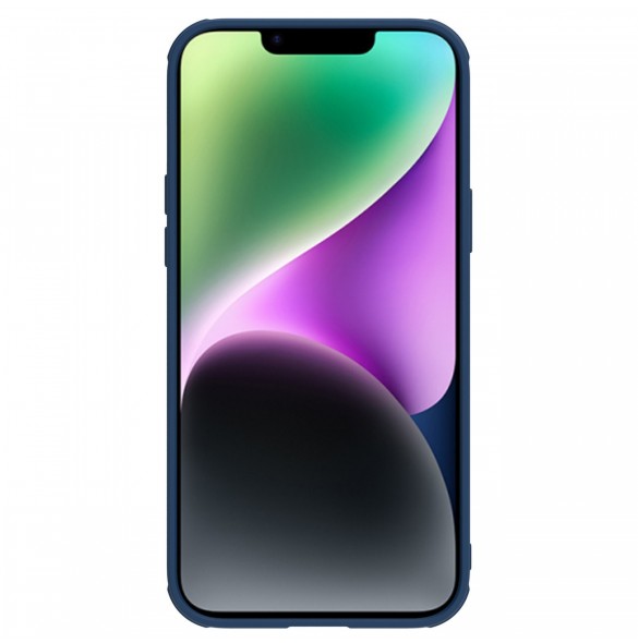 Nillkin CamShield Leather S Fodral iPhone 14 Plus skal med kameraskal blå