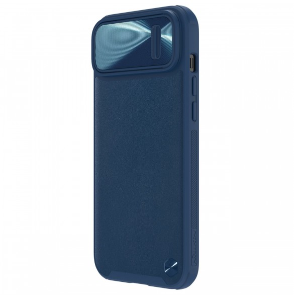 Nillkin CamShield Leather S Fodral iPhone 14 Plus skal med kameraskal blå