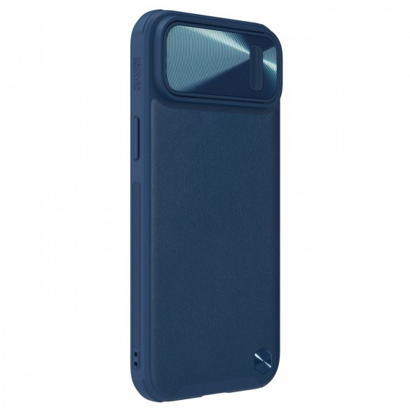 Nillkin CamShield Leather S Fodral iPhone 14 Plus skal med kameraskal blå