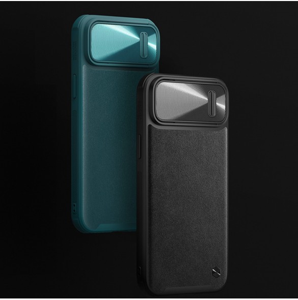 Nillkin CamShield Leather S Fodral iPhone 14 Pro skal med kameraskal svart