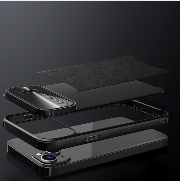 Nillkin CamShield Leather S Fodral iPhone 14 Pro skal med kameraskal svart